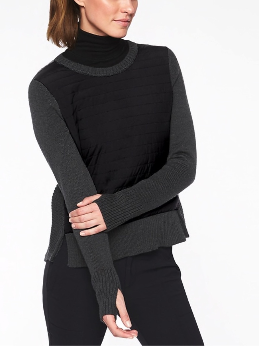 Athleta Empire Falls Sweater, Charcoal Grey - Size XS